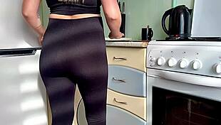 Stepson, did you mean to bend pregnant stepmom over kitchen counter for creampie?