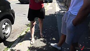 Chubby Whore with Big Tits Receives Cumshots in Taxi Backseat