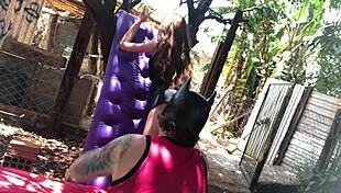 ruiva peituda fucks her sex toy doll and gulps massive mouth cumshot