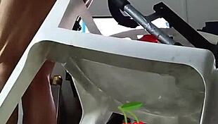 tranny slut in lingerie rides dildo till super horny explosion