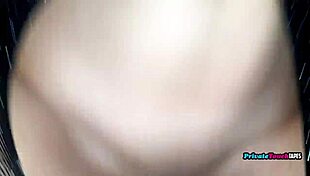 Russian beauty with natural tits fucked rough by stepbro