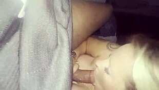 blonde babe deepthroats monster cock then begs cumshot on her pretty face before bed