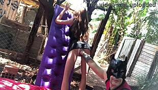 ruiva peituda fucks her sex toy doll and gulps massive mouth cumshot