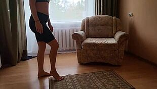 Hot yoga milf squirts a lot during messy session