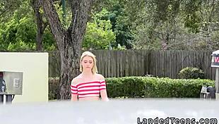 Hairy pussy slim teen 18+ gets banged in the car by a couple