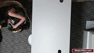 Officer catches busty shoplifter fucks her rough missionary