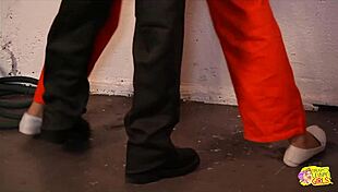 Raunchy Lez Prison Guard Teases The Redheaded Prisoner Until She Is Ready To Bang Vigorously