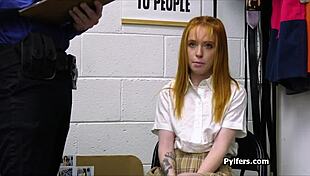 balls deep in fiery ginger suspect at the office, what a scene