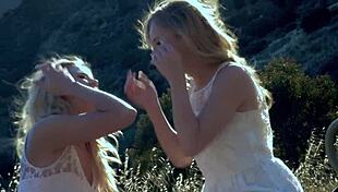 Scarlet Red and Jillian Janson Pound Pussy in Forest Gaping!