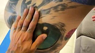 Neighbor's hairy pussy fucked during sweaty workout