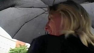 Milf Blonde in Sexy Stockings Fingered and Fucked