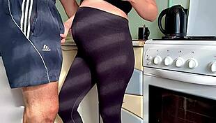 Stepson, did you mean to bend pregnant stepmom over kitchen counter for creampie?