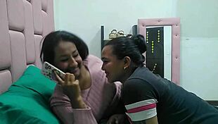 Hot Call with Husband While Friend Licks Pussy