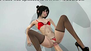 Skinny teen banged by two cocks