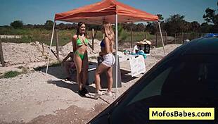 blonde jc wilds' massive natural boobs fucked hard at car wash by johnny love?