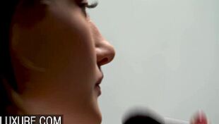 Sext trio sees petite Tiffany Tatum bent over for anal doggystyle mmf pounding