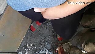 village girl teases pussy at lunch