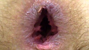 Russian brunette gapes asshole wide with dildo fingers hairy pussy to clitoral orgasm