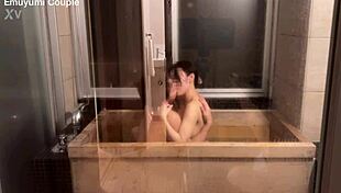 Exposed Outdoor Bath Cunnilingus Leads to Intense Continuous Orgasms for Japanese Beauty