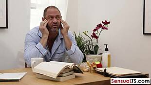 Guy bends over shemales for hardcore doggystyle ass pounding.