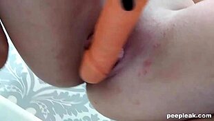 amateur redhead films herself fingering pussy with dildo 😈