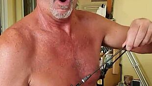 Pervy Papifacheros' Nipples Dial Up His Hard Dick