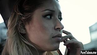 blonde teen hops on massive black cock for wild ride