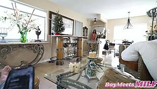 Horny Milf Nina Dolci Drops To Her Knees To Suck And Milk Johnny Love's Big Dick.