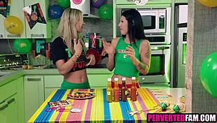 Stepbrother and stepsister share a tempting threesome on Cinco de Mayo.