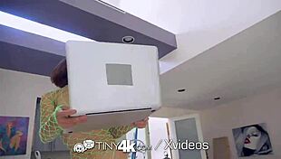 Tiny4k boyfriend watches petite naked girlfriend on webcam