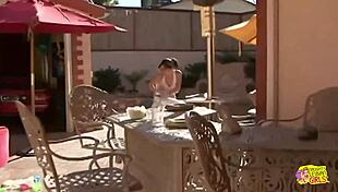 Lesbian friends use double dildo