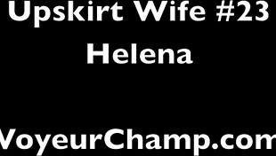 Helena Price Upskirt Wife Flashes Hairy Pussy Publicly Outdoor Voyeur