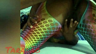 I cum deep inside halloween ebony pussy spreading her wide