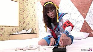 cosplay virgin japanese stepsis tricked into first creampie defloration fuck?