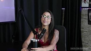 luciana picchi's sheer red tease with bruna carlos and matheus caetano