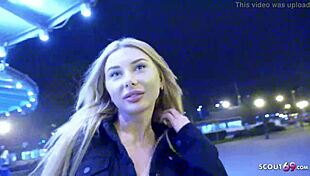 german teen student marilyn's first anal after party - wanna see her scream on huge cock outdoors? 