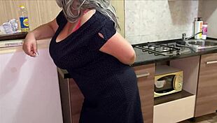 Hey stepmom's huge natural tits and fat ass make stepson cum hard anally