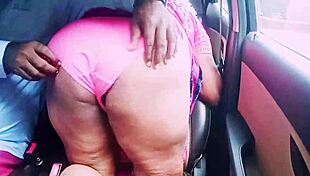 Indian housewife sneaks car sex with boyfriend's dirty Telugu whispers