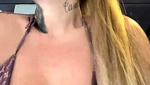 tanned babe with small waist trains at beach gym in wet string bikini dripping everywhere