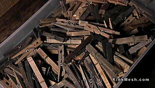 strapped and gagged slave endures intense torment and rough play