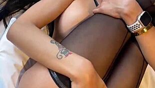 pretty latina teen's big tits bounce in reverse cowgirl anal squirt rimjob