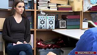 officer pounds stealing teen babe's tight holes deep!