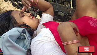 indian horny couple screams passion in outdoor forest fuck behind trees cuckold tease