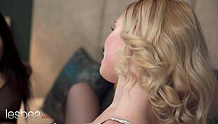 greta foss laps lilly bella's wet pussy then they scissor in stockings