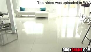 Cuckold husband secretly watches as wife cheats with stranger's huge cock 