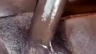 Homemade Ebony Handjob Milks Big Black Cock Cumshot
