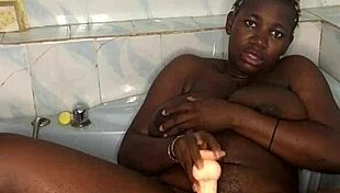 come on watch me pound my huge ass with this dildo in bathroom