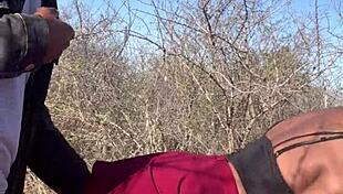 Ebony Babe's Outdoor Pussy Adventure