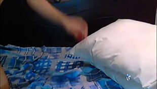 Stunning brunette shemale strokes her cock on webcam