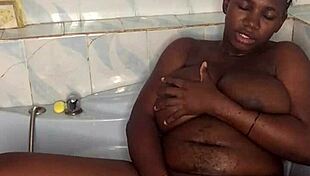 come on watch me pound my huge ass with this dildo in bathroom